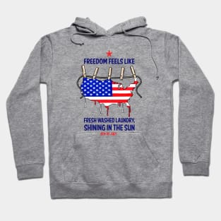 Freedom feels like: Fresh washed Laundry, Shining in the Sun. 4th of July. Hoodie